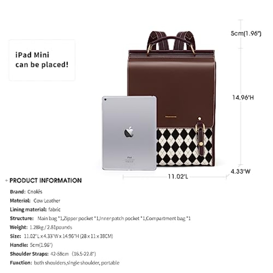 กระเป๋าเป้หนังสำหรับผู้หญิง แฟ - Leather Backpack Vintage บทวิจารณ์และราคา