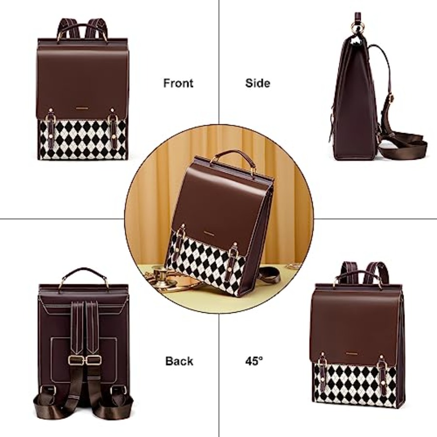 กระเป๋าเป้หนังสำหรับผู้หญิง แฟ - Leather Backpack Vintage บทวิจารณ์และราคา