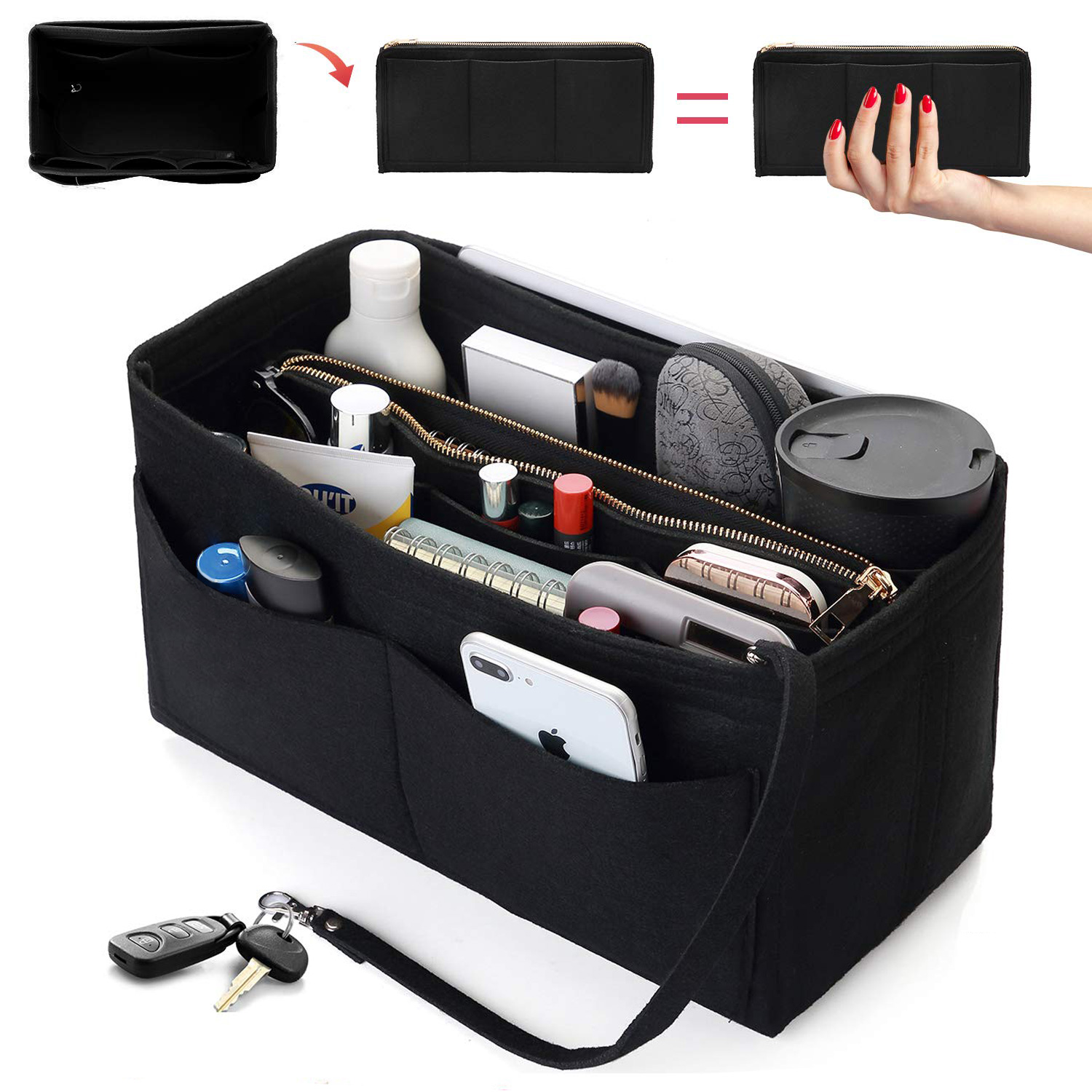 Felt Purse Organizer Insert -  - Backpack Insert Organizer บทวิจารณ์และราคา