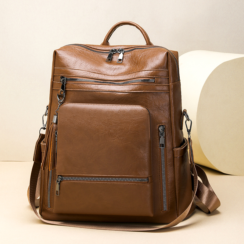 กระเป๋าเป้หนังวินเทจลายหนัง ชุ - Leather Backpack Vintage บทวิจารณ์และราคา