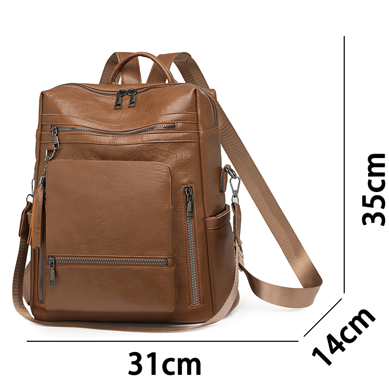 กระเป๋าเป้หนังวินเทจลายหนัง ชุ - Leather Backpack Vintage บทวิจารณ์และราคา